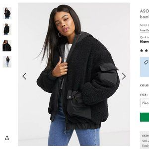 Sherpa zip hoodie jacket